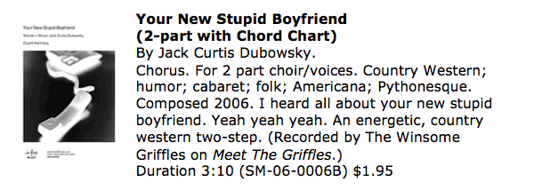 Your New Stupid Boyfriend 2-Part Harmony
