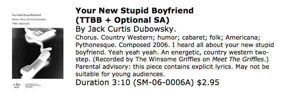 Your New Stupid Boyfriend SATB