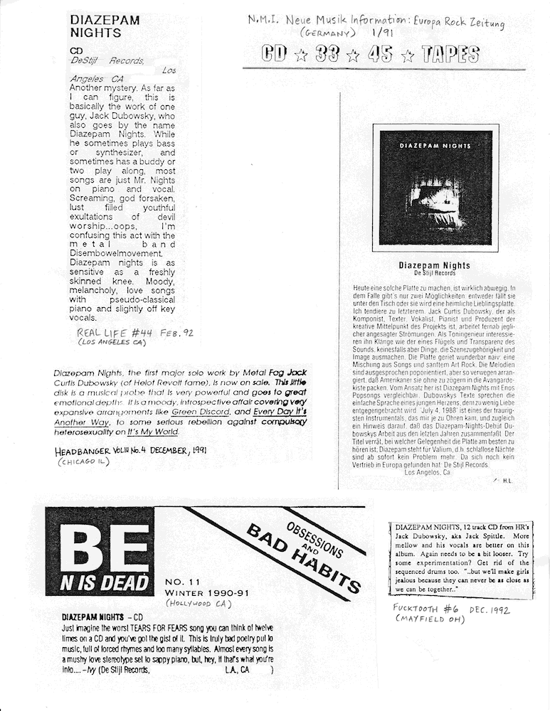 Diazepam Nights Neue Muzik Information