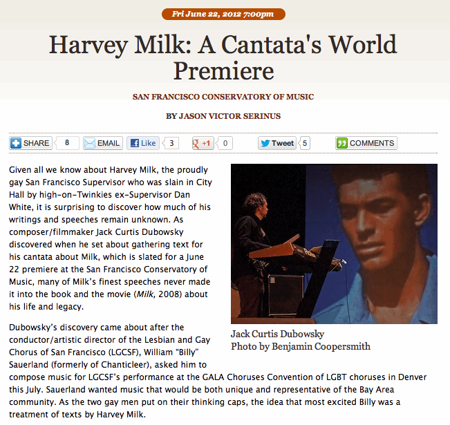 Harvey Milk Cantata