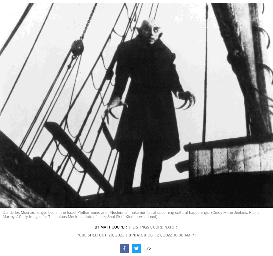 LA Times Culture Guide Nosferatu 2022