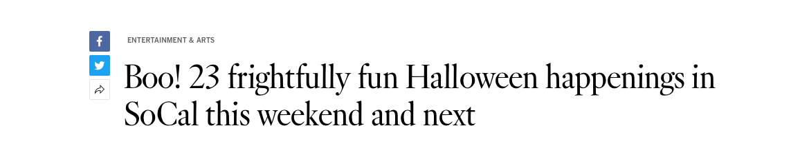 LA Times Halloween Happenings 2022