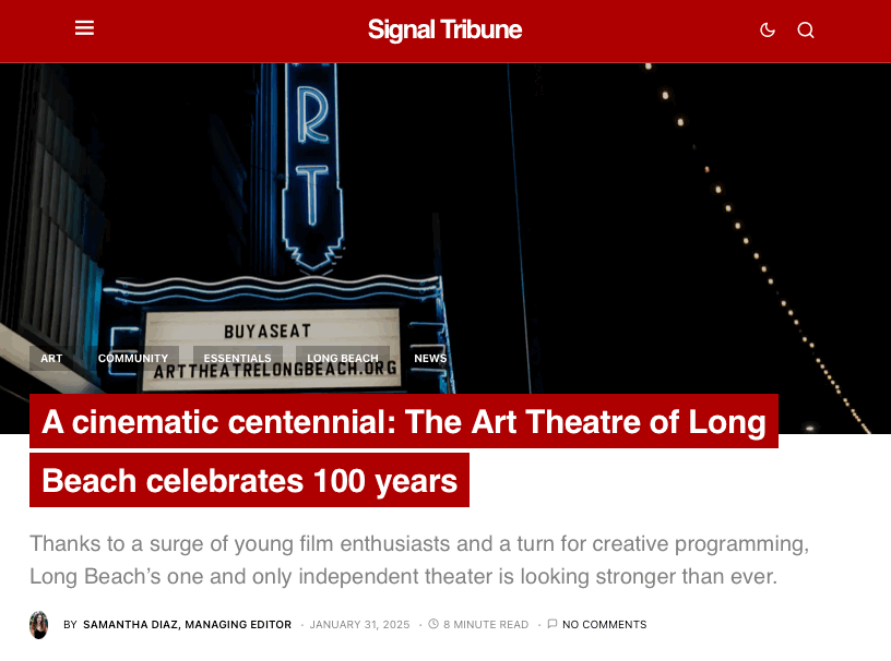 Signal Hill Tribune on Jack Curtis Dubowsky Ensemble